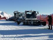 Snow groomers are waiting for deployment