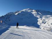 View from the mountain station to the 2,677 m high Glungezer