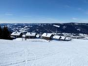 Log cabins with ski-in/ski-out
