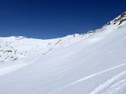 Open ski terrain and ski route Chüecalanda
