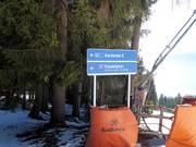 Slope signage in the ski area at Rosskopf