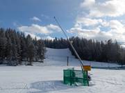 Snowmaking with snow lances in the Fairmont Hot Springs ski area