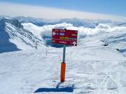 Slope signage in the ski resort