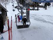 When it snows, the seats are cleared off.