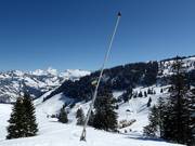Snowmaking with snow lances in Stoos