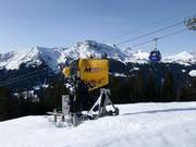 Snowmaking in the Madrisa ski area
