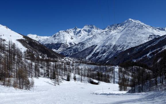 Skiing near Saas-Almagell