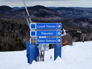 Slope signage in the Tremblant ski area