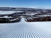 Perfect slope grooming in the Hemavan ski area