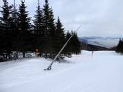 Snow lance in the ski resort of Le Massif de Charlevoix