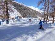 Ski bridge at the end of the Rosima run