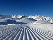 Freshly groomed slope at Pizol