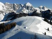 View of the slopes in front of the Tennengebirge