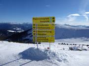 Signposting in the ski resort