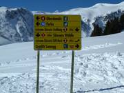 Slope sign-posting in the Damüls-Mellau ski resort