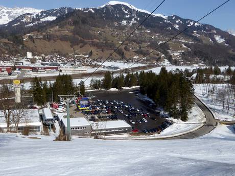 Plessur Alps: access to ski resorts and parking at ski resorts – Access, Parking Grüsch Danusa