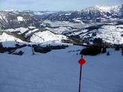 Black Pipe steep ski route on the Hohe Salve
