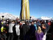 Après-ski at the Giggijoch before the descent into the valley