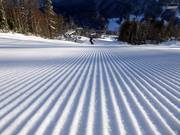 Freshly groomed slope in the Loser ski area