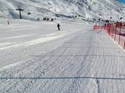 Perfectly groomed slope at Passo Tonale