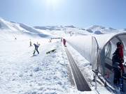 Practice slope with conveyor belts