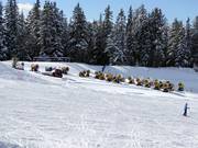 The snow cannons are waiting for their next use
