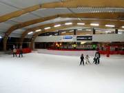 Family in the indoor ski hall