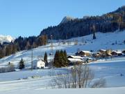 View of the small ski resort Embach