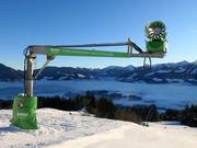 Snow cannons enable large-scale snowmaking