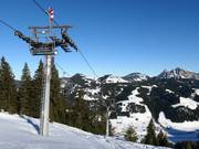 Wannenjochbahn chairlift in Schattwald in the Tannheimer Tal valley