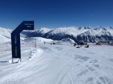 Ski resorts for beginners in the Upper Engadine (Oberengadin) – Beginners St. Moritz – Corviglia