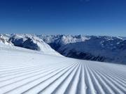 Freshly groomed slope at Corvatsch