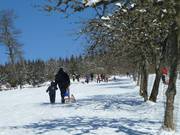 Fun for the whole family on the toboggan slope
