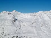 View from the Presena Glacier to the slopes at Passo Tonale