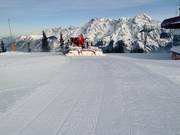 The slopes are being groomed
