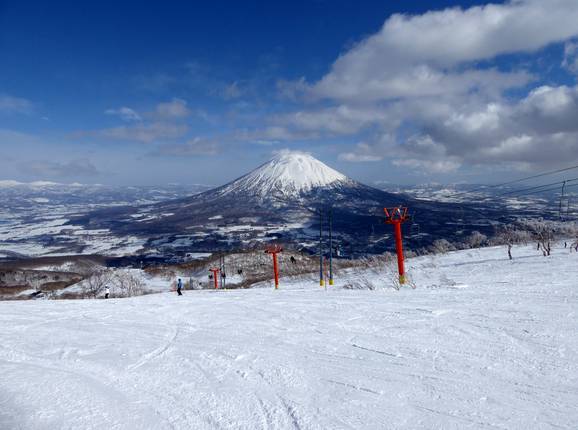 The ski resort of Niseko with a view of Yōtei-zan