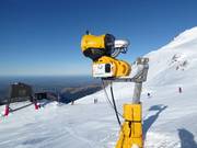 Powerful snow cannon on Mt. Hutt