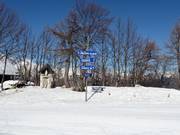 Signposting in the ski resort of Vogel