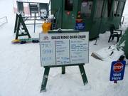 Information board at the lift entrance