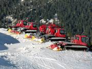 Snow groomers are waiting for their deployment