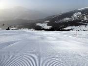 Perfectly groomed slope in Flims