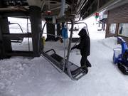 When it snows, the seats are brushed off.