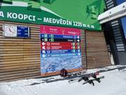 Slope signage in the Spindlermühle ski resort