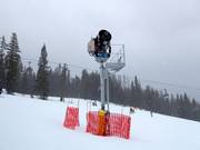 Powerful snow cannon in the ski resort of Lake Louise