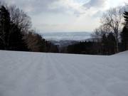 Perfect slope grooming in the Furano ski resort