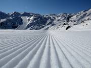 Perfect slope preparation in the ski resort of Vogel