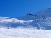Black slope at the Valfin Monte Neve chairlift