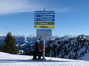 Exemplary signage in the Hochkönig ski area