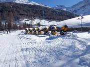 The snow cannons are waiting for their next use
