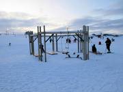 Play equipment in the snow